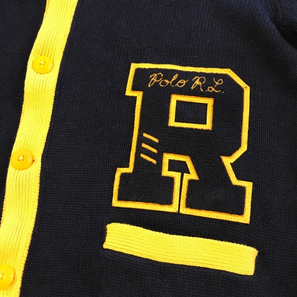 POLO RALPH LAUREN Cardigan Letterman Sweater - Picture 4 of 5